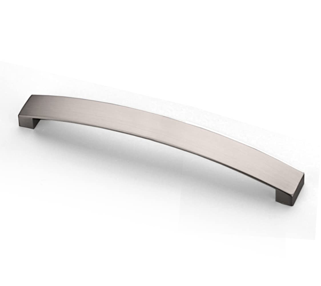 ANGSTROM 5-Pack 6.25 Inch Brushed Nickel Curved Arch Cabinet Pulls - Zinc Alloy Handles for Kitchen Cabinets, Dressers & Furniture Drawers - Modern Hardware Upgrade for Home Renovation