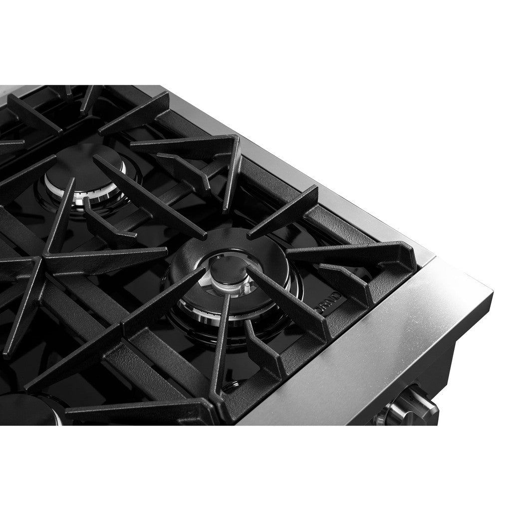 Forno Lseo 36 Inch 6 Burner Stainless Steel Gas Rangetop with Griddle (Model FCTGS5737 36) - Perfect for Home Kitchens, Restaurants & Outdoor Cooking