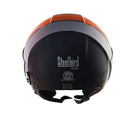 SBH-5 Eve Verge Motorcycle Helmet - Matte Black with Orange Clear Visor - Medium Size 580MM - Perfect for Street Biking & Urban Commuting