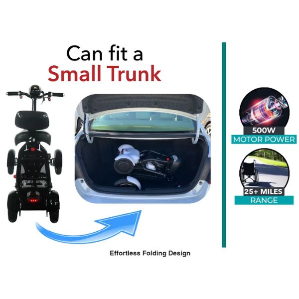 ComfyGo MS 3000 Foldable Mobility Scooter for Adults - Lightweight Electric Wheelchair with Long Battery Life - Perfect for Travel, Shopping & Outdoor Activities