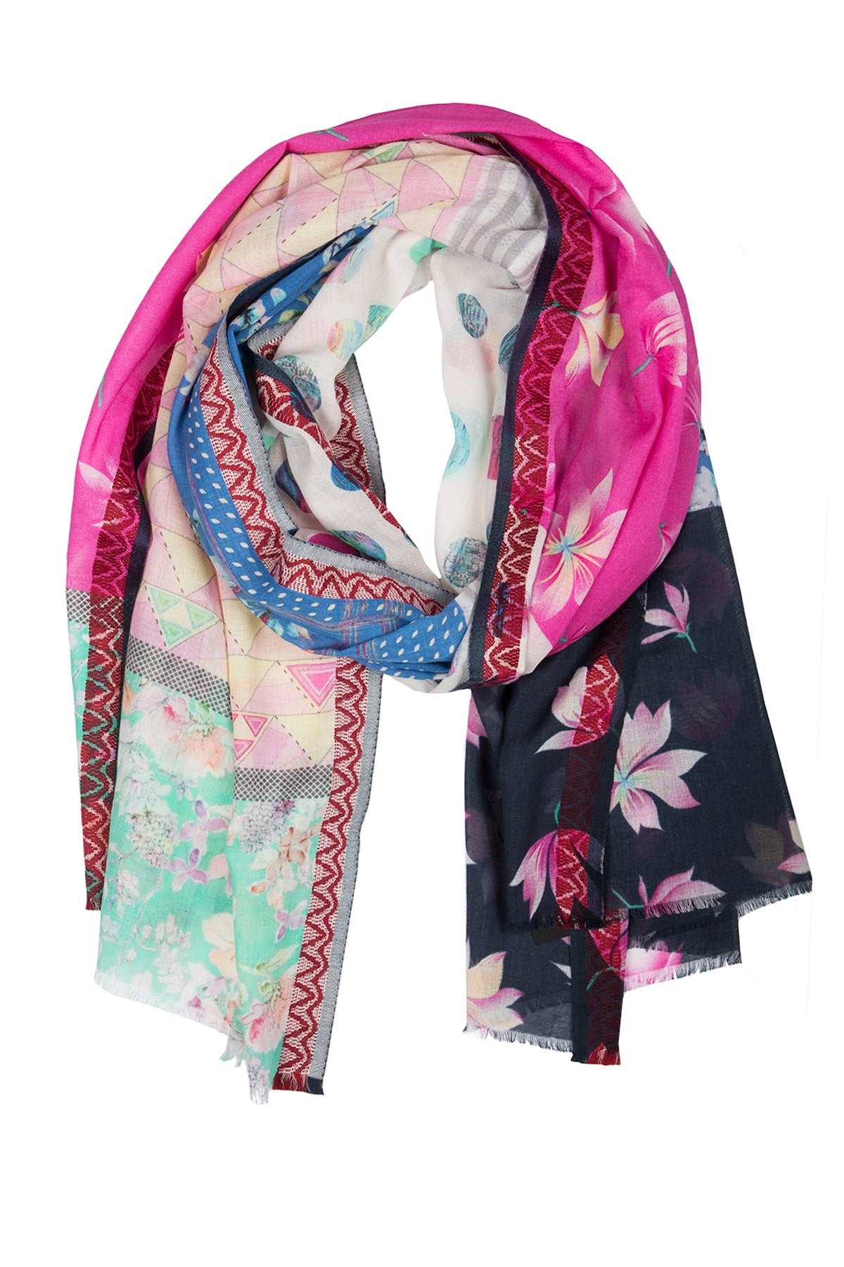 Stylish Multi-Pattern Floral Scarf for Women - Lightweight Fashion Accessory for Spring, Summer & Fall - Perfect for Outfits, Gifts & Travel