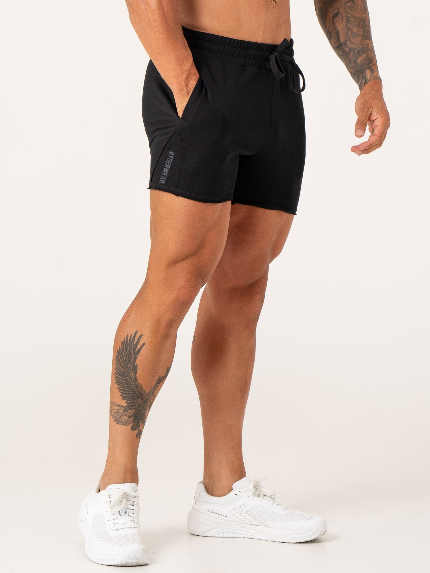 Force 5 Track Shorts for Men - Breathable Running Shorts with Pockets, Black - Perfect for Gym Workouts, Jogging & Casual Wear