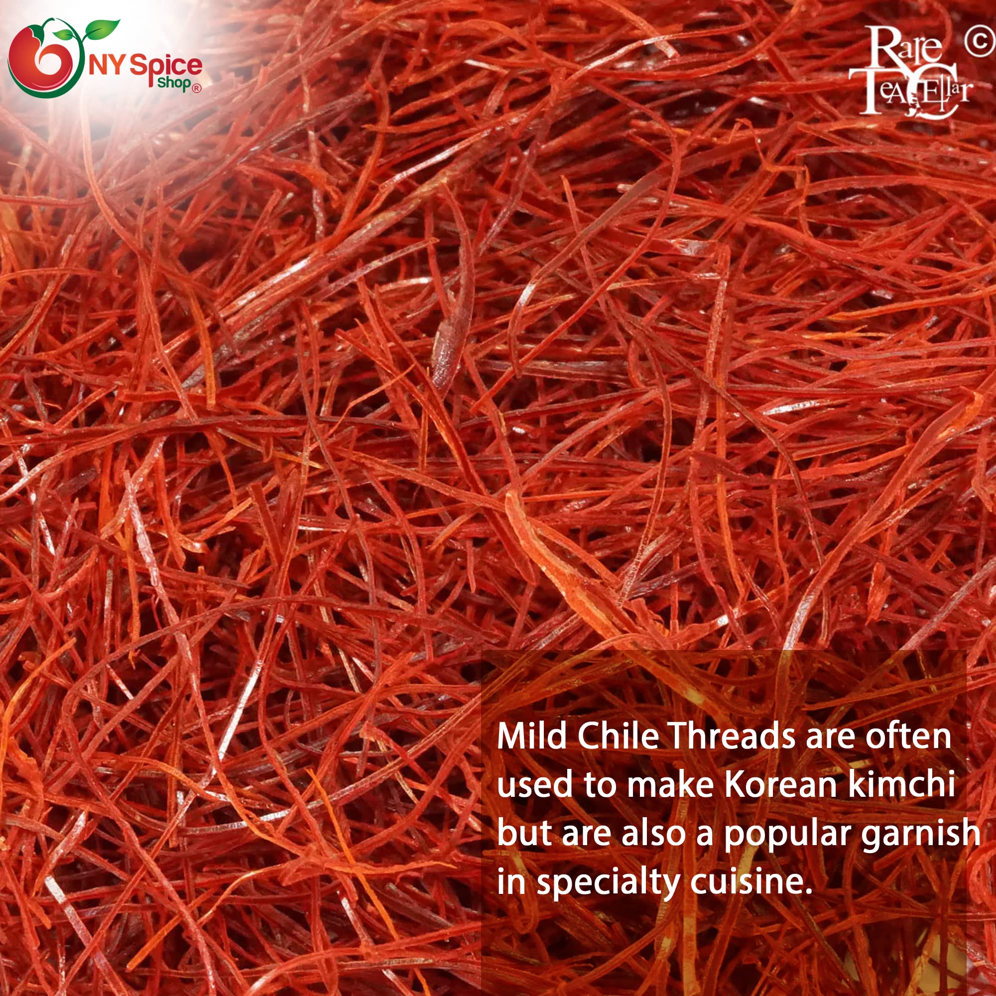 NY SPICE SHOP Premium Red Chili Threads - All Natural Shredded Chili Pepper for Garnishing (4oz) | Perfect for Asian Cuisine, Pizza Topping & Gourmet Food Decoration