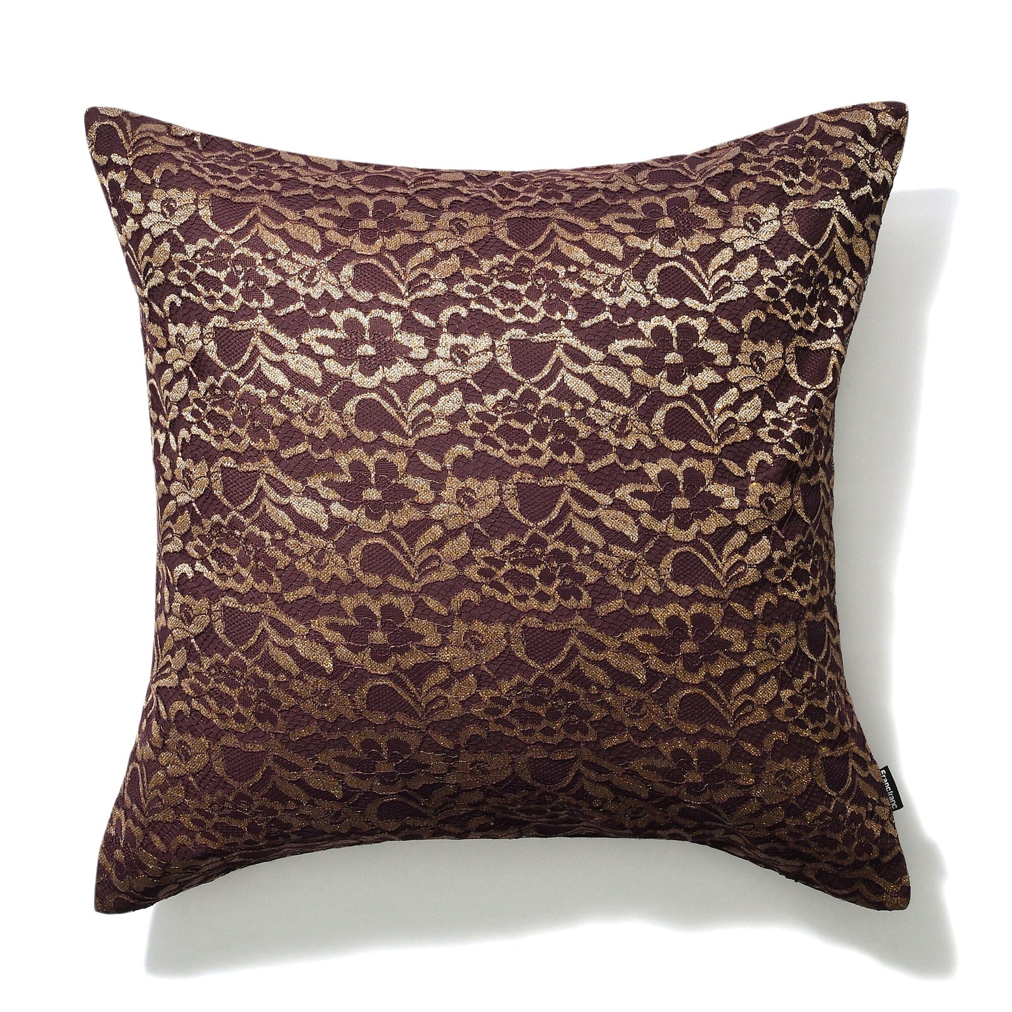 Elegant Dark Purple Flower Lace Cushion Cover 18x18 Inches - Perfect for Sofa, Bedroom Decor and Home Styling