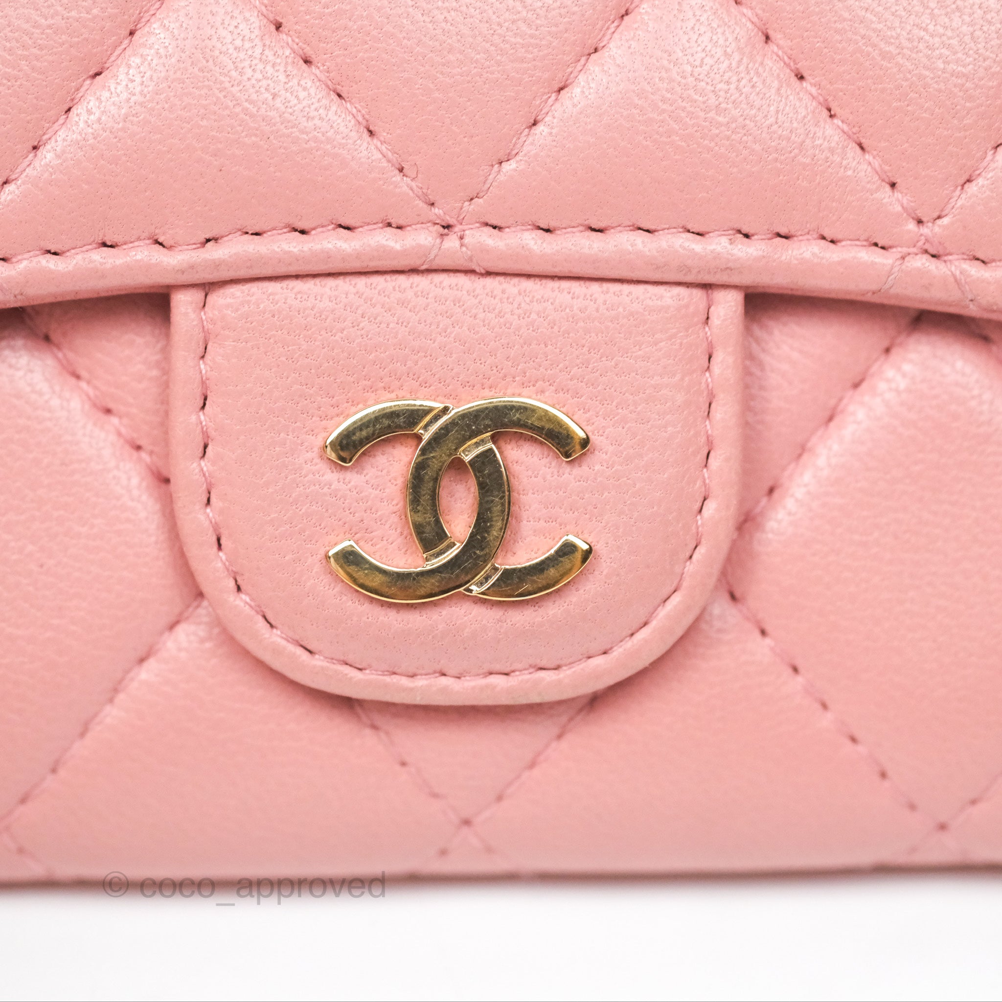 Chanel Classic Flap Card Holder in Pink Quilted Lambskin with Gold Hardware - Luxury Wallet for Women, Perfect for Everyday Use & Special Occasions