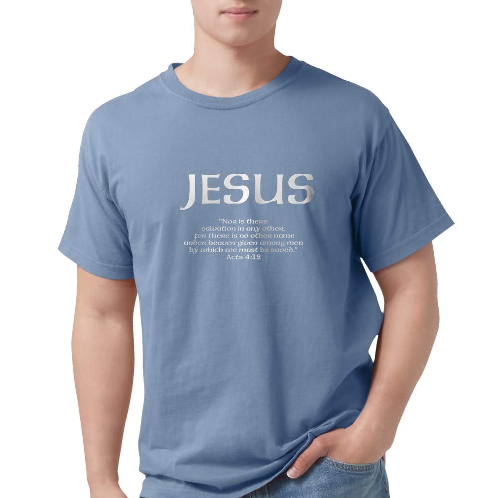 Acts 4:12 Bible Verse Christian T-Shirt for Men - Soft Comfort Colors Cotton Tee - Church Worship, Bible Study & Faith Apparel