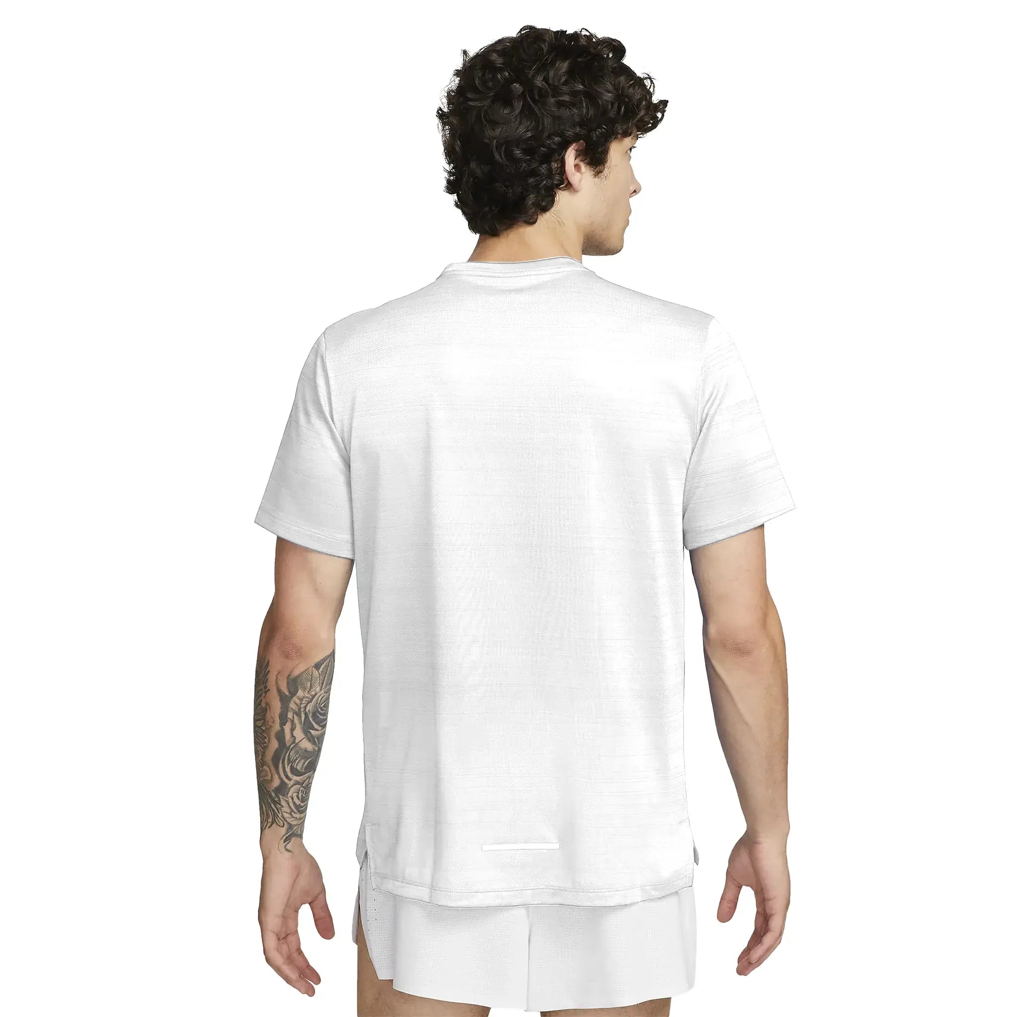 Nike Dri-FIT 1.0 White Running T-Shirt for Men - Lightweight Moisture-Wicking Athletic Shirt for Jogging, Gym Workouts & Marathon Training