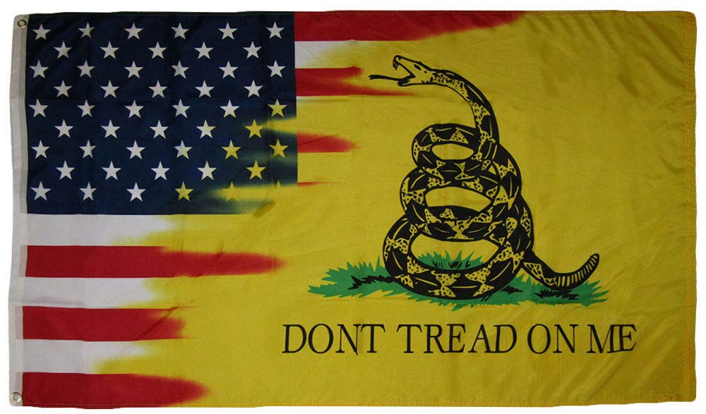 Premium 5x8 ft American Gadsden Combo Flag with Trump Design - Heavy Duty 100D Polyester, Brass Grommets - Perfect for Patriotic Decor, Political Rallies & Outdoor Events