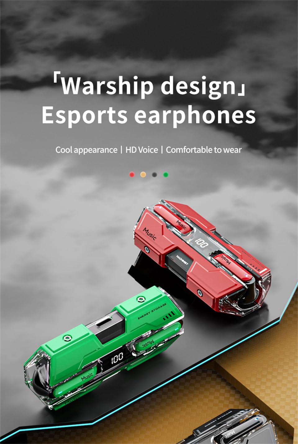 Bluetooth 5.4 Wireless Earbuds with Ear Hooks - 50H Playtime, Deep Bass, IPX7 Waterproof Sport Headphones for Running, Workout & Gym - Secure Fit Over-Ear Wireless Earphones (Green)