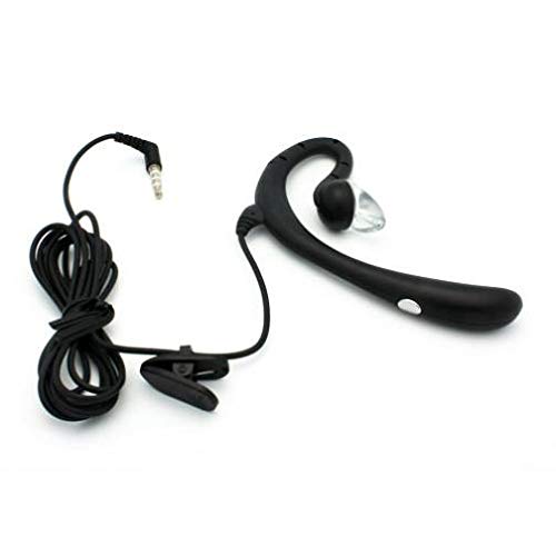 Wired Mono Headset with Mic - 3.5mm Single Earbud Headphone with Over-The-Ear Design, Hands-Free Microphone - Compatible with Motorola One Zoom Phone - Perfect for Call Centers, Driving, and Office Communication