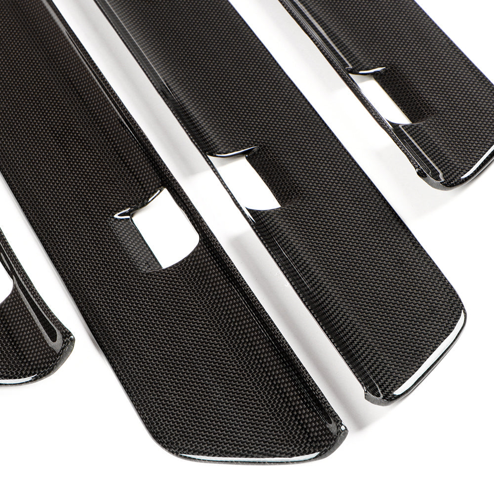 Premium Real Carbon Fiber Door Sill Protectors for 2024+ Tesla Model 3 - 1x1 Plain Weave - Scratch Resistant & Stylish Upgrade - Perfect for Car Enthusiasts & Luxury Vehicle Protection