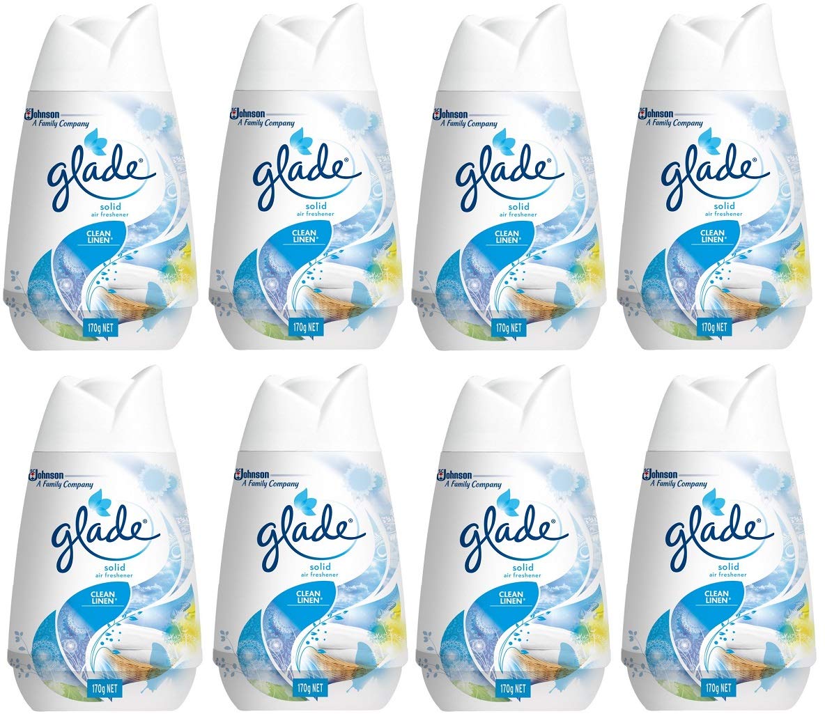 Bulk Purchase - Premium Solid Air Freshener for Room & Toilet, Clean Linen Scent, 170g x 8 Pack | Long-Lasting Odor Eliminator for Home, Office, Bathroom & Car