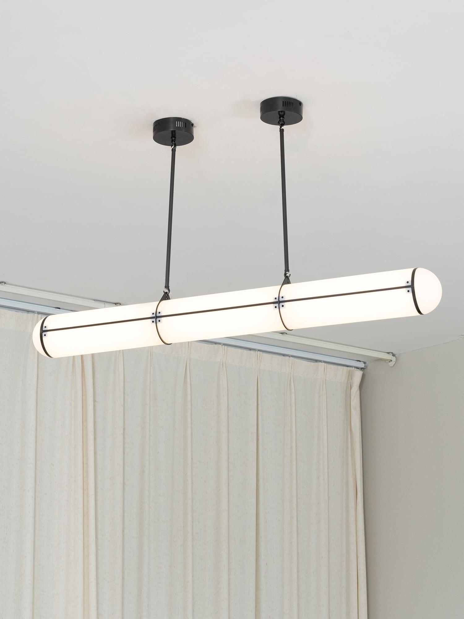 Modern Cylindrical Endless Pendant Light Fixture - Sleek Minimalist Hanging Lamp for Kitchen Island, Dining Room & Bedroom Decor