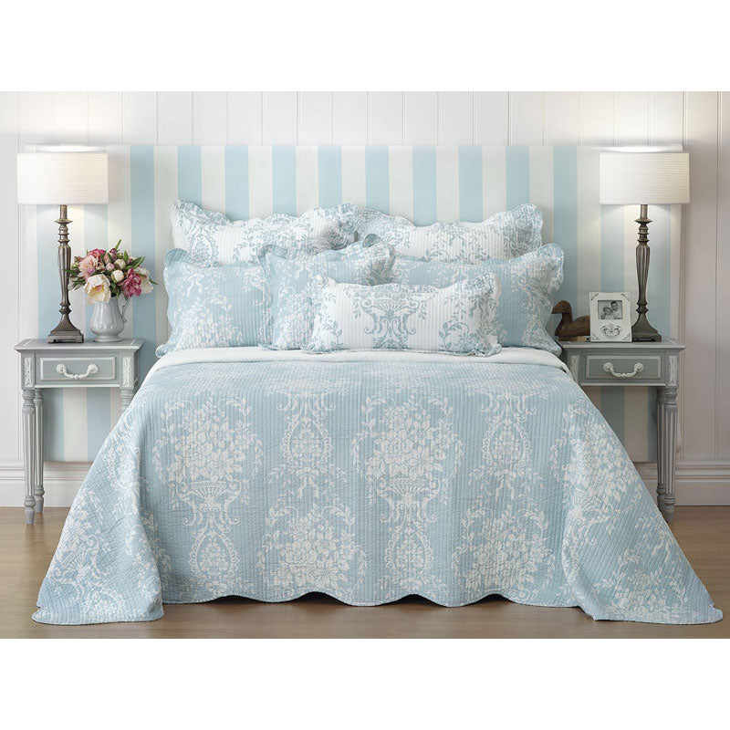 Florence Blue King Size Bedspread Set - Luxury Soft Bed Cover for Master Bedroom | Perfect for Home Decor, Hotel Style Bedding & Cozy Sleep