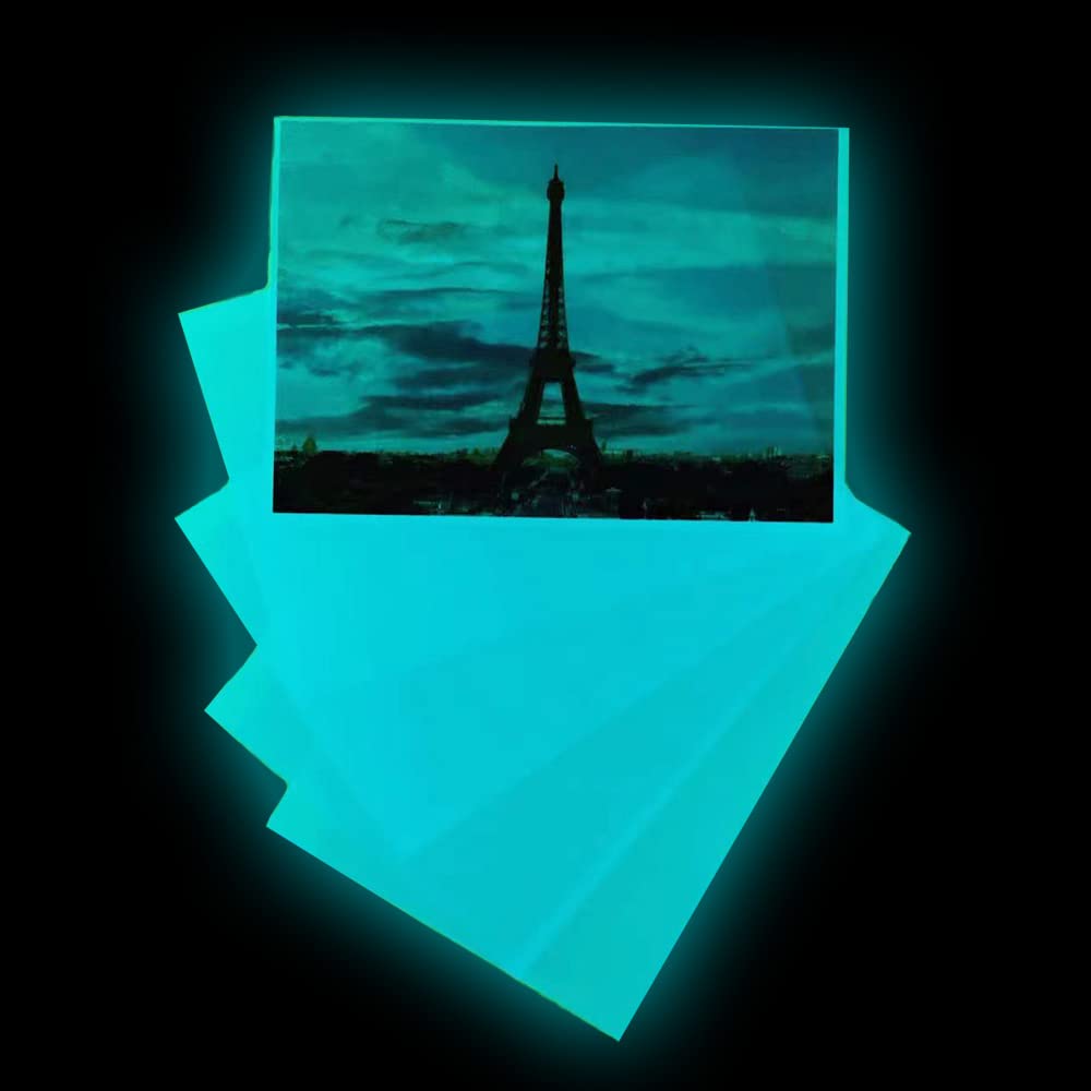 Glow in The Dark Photo Paper - 5pcs A4 Luminous Printing Paper for Inkjet Printers, Halloween Decorations & DIY Projects - Photoluminescent Vinyl (8.27