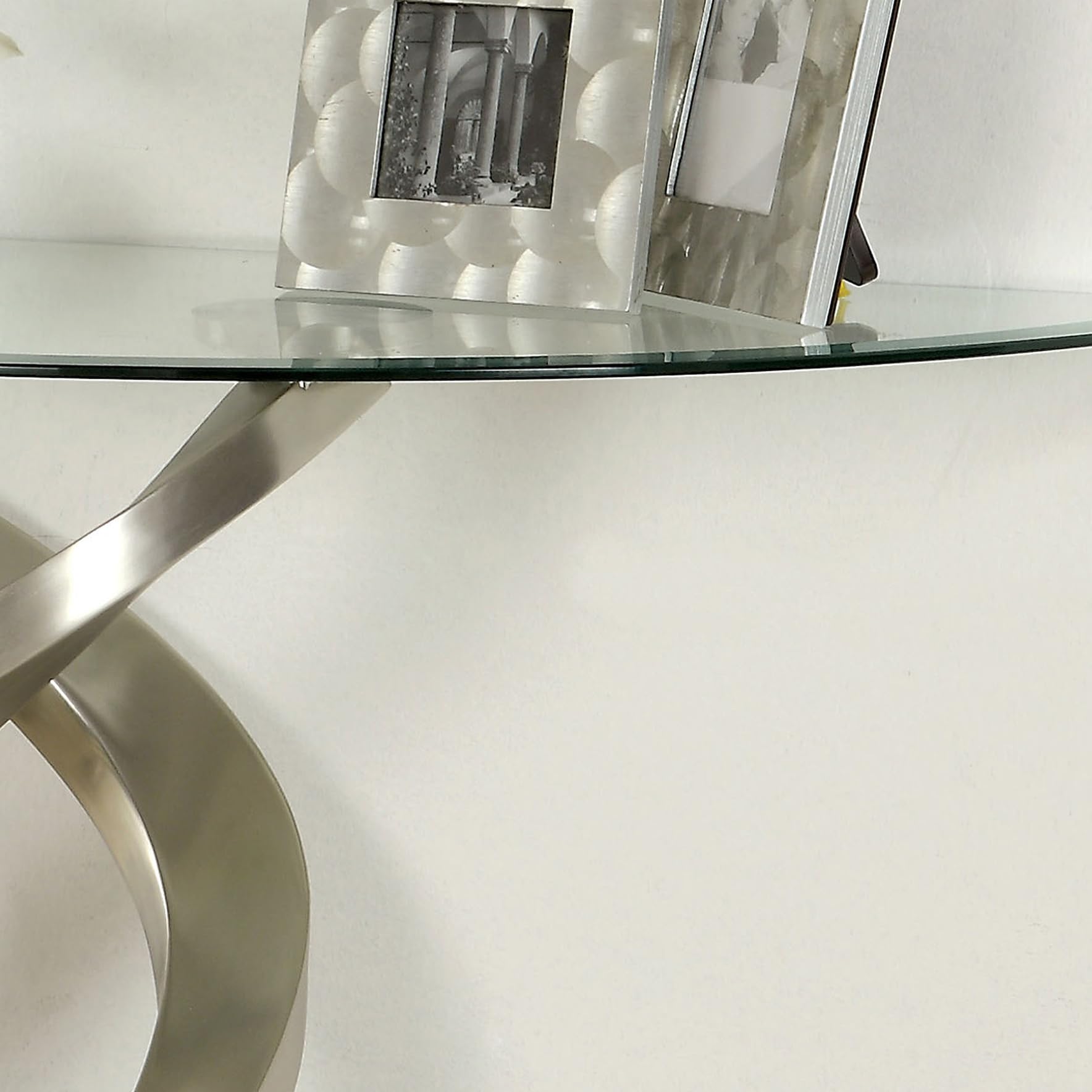 Furniture of America Kalliope Modern Sofa Table with Metallic Finish - Stylish End Table for Living Room, Bedroom & Office Decor