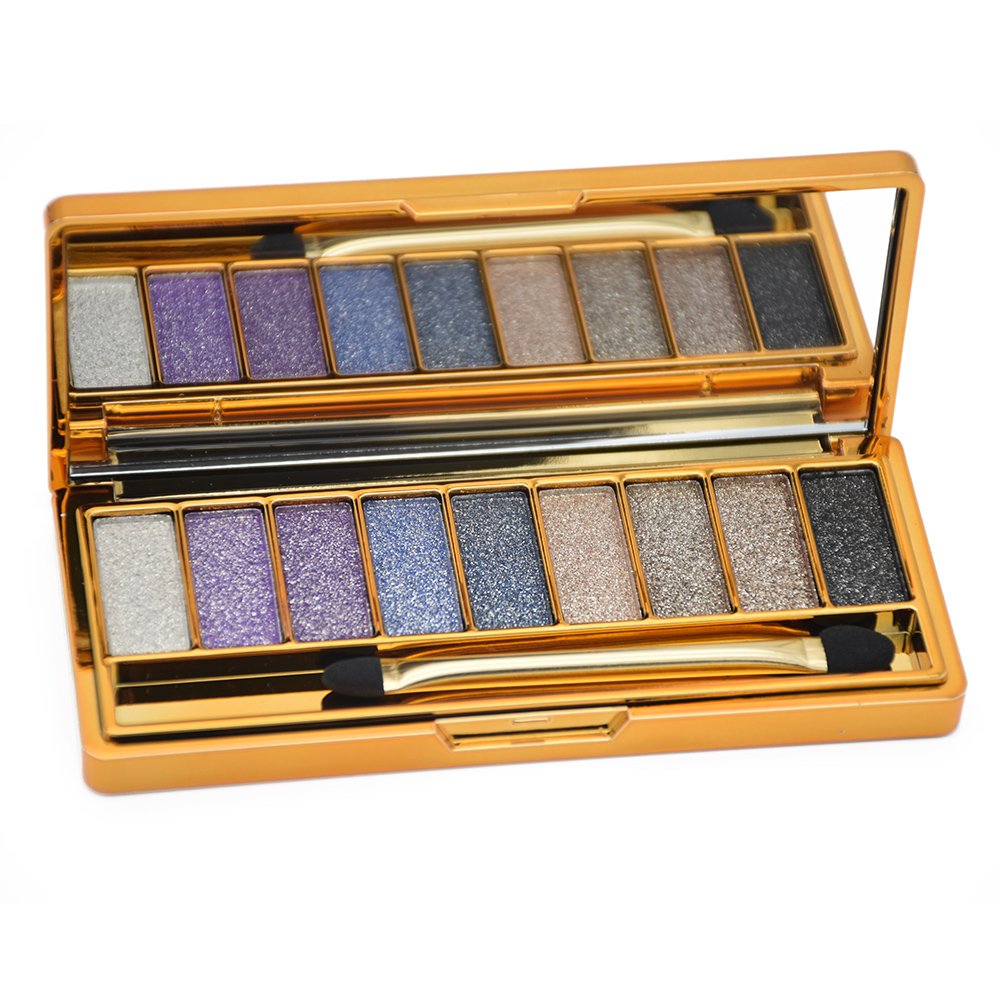 Glitter Eyeshadow Palette - 9 Shimmer Colors for Long Lasting Makeup | Party & Night Out