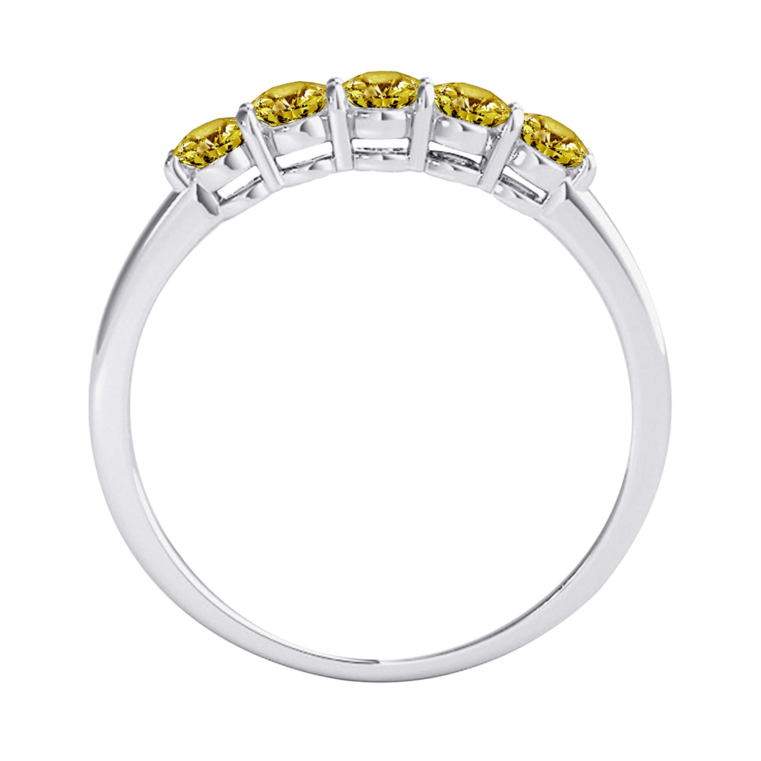 10K Solid Rose, White & Yellow Gold Five Stone Engagement Ring for Women - Perfect Valentine's Day, Anniversary & Proposal Gift - Elegant Jewelry for Special Occasions