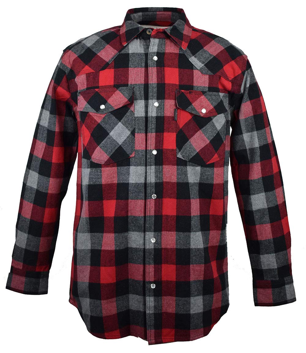 Five Brothers Men's Western Heavyweight Regular Fit Flannel Shirt for Tall Men - Comfortable & Durable Cowboy Style Shirt for Ranch Work, Outdoor Adventures & Casual Wear