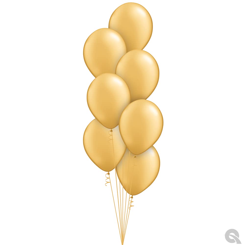 Qualatex 11 Inch Gold Balloons Bulk Pack of 100 - Premium Metallic Party Decorations for Birthdays, Weddings & Celebrations