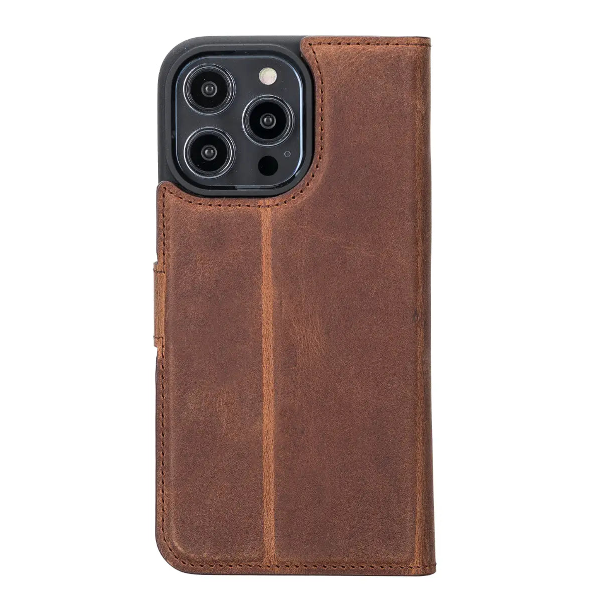 Vintage Brown Distressed Leather Wallet Case for iPhone 14 Pro Max - Slim Protective Phone Cover with Card Holder - Perfect for Everyday Use, Travel & Business (iPhone 14 Pro Max)