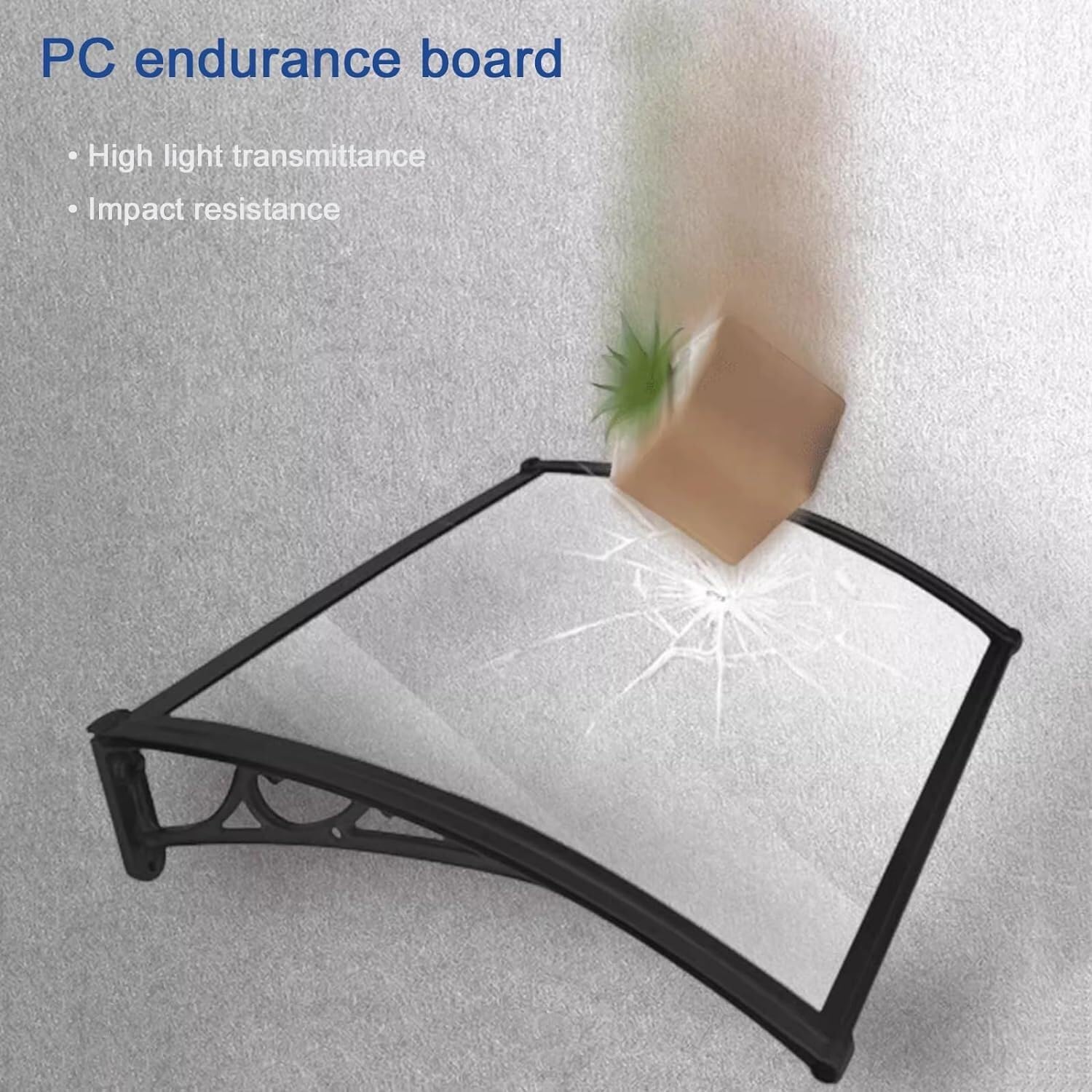 Modern DIY Aluminum Door Awning - Curved Porch & Window Cover for Rain, Snow & Sun Protection (60x160cm/24