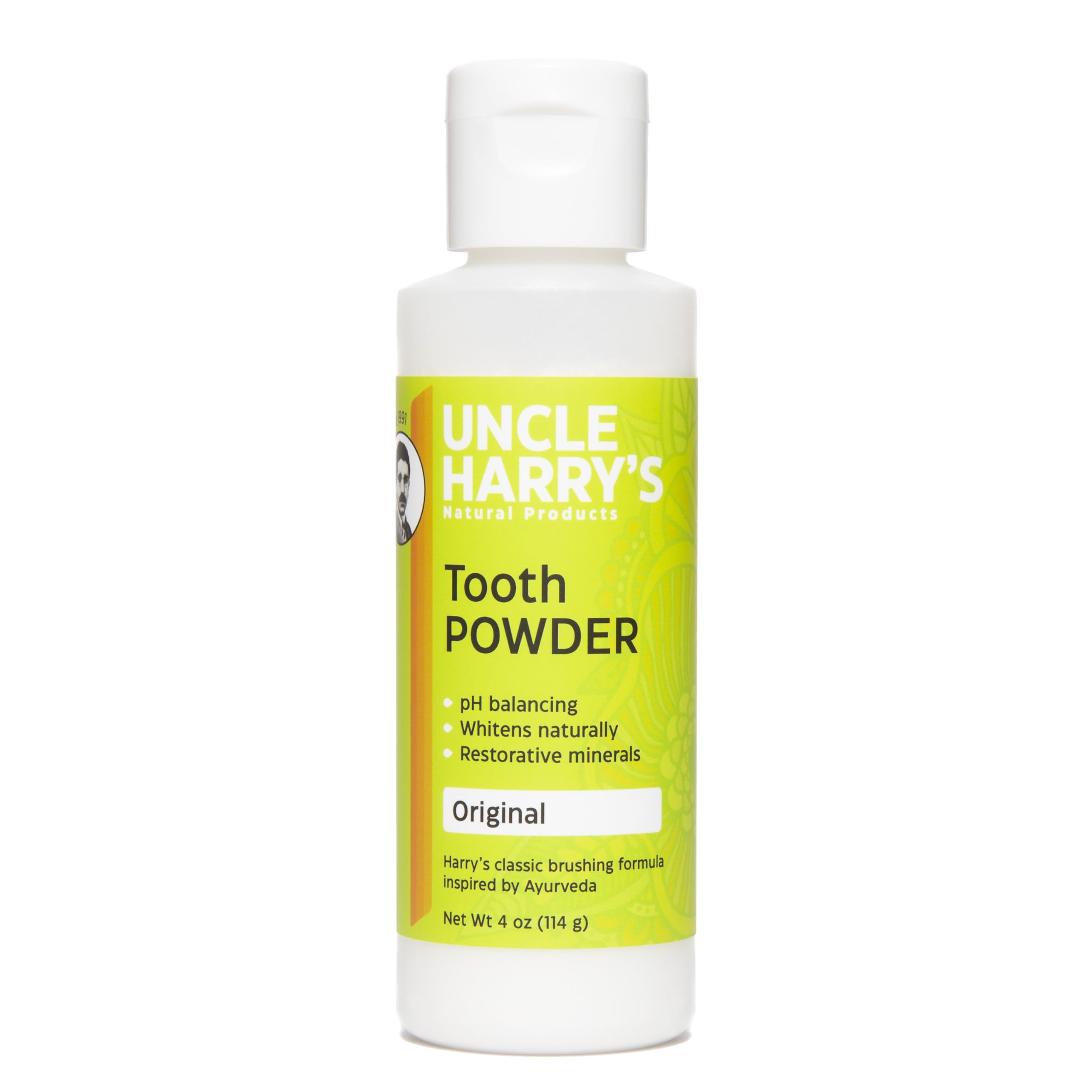 Uncle Harry's Remineralizing Tooth Powder - All Natural Enamel Support & Teeth Whitening for Sensitive Teeth | Promotes Gum Health & Fresh Breath | Ideal for Travel, Home & Eco-Friendly Oral Care (4 oz)