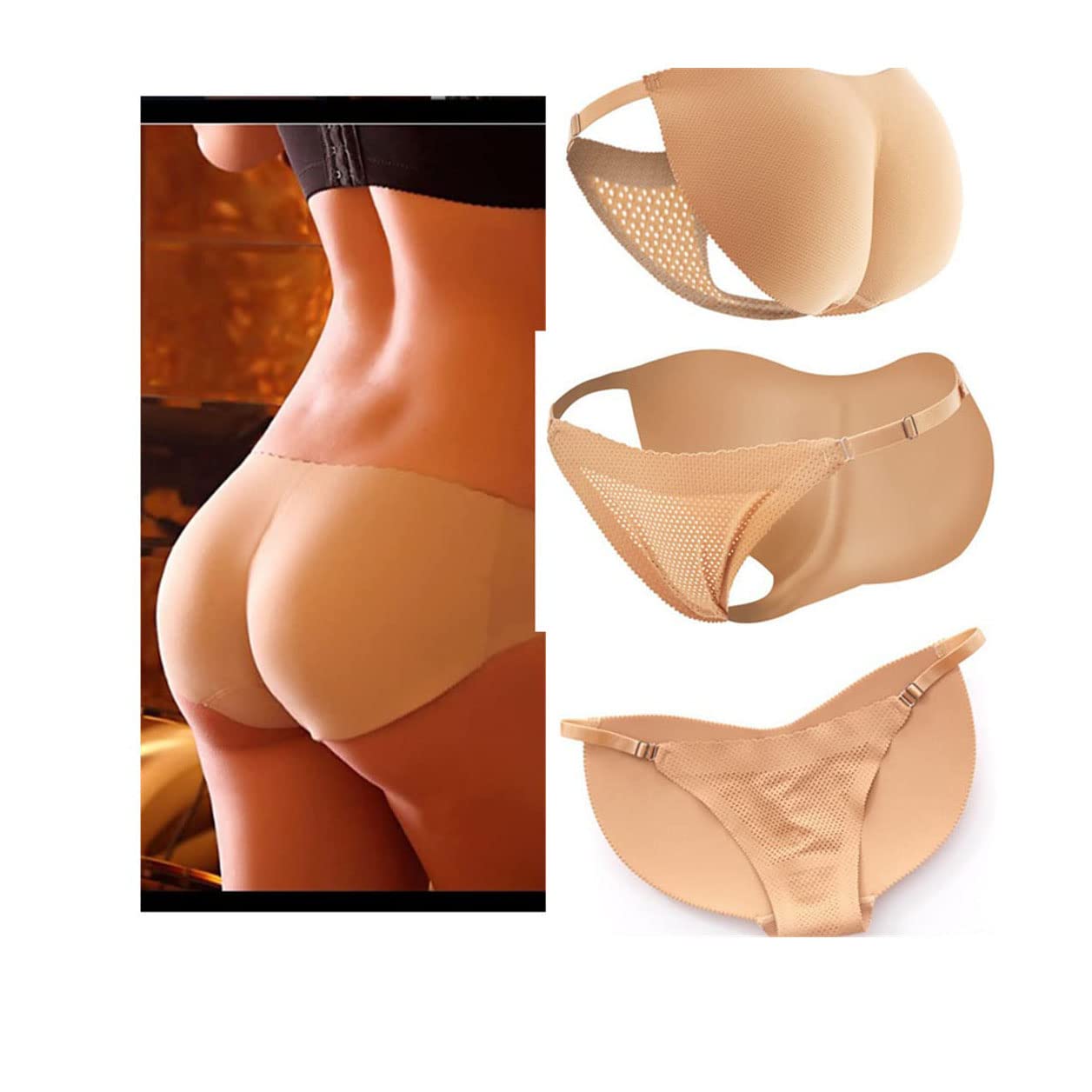 Women's Silicone Butt Padded Underwear - Fake Butt Enhancer Panties for Hip & Bum Shaping - Body Shaper for Curves (Black, Medium) | Perfect for Cosplay, Costumes & Everyday Confidence Boost