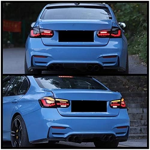 2012-2018 BMW F30 F35 F80 M3 LED Tail Lights with Sequential Turn Signals & Start Up Animation - Smoked Rear Lamp Assembly for Enhanced Style & Safety - Perfect for Night Driving & Car Customization