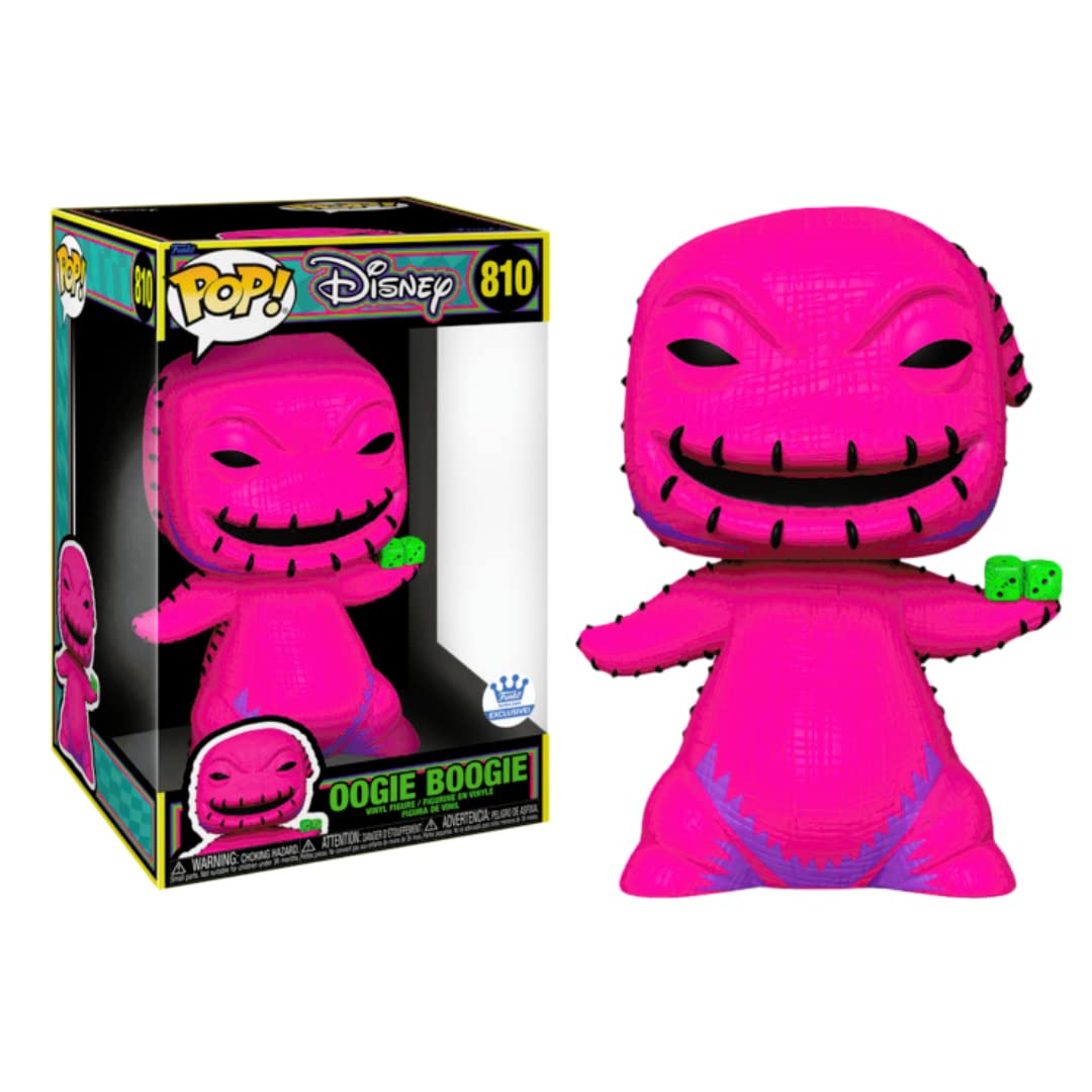 Funko Pop! The Nightmare Before Christmas Oogie Boogie 10-Inch Blacklight Glow-in-the-Dark Collectible Figure - Funko Exclusive | Perfect for Halloween Decor, Movie Fans & Pop Culture Collectors