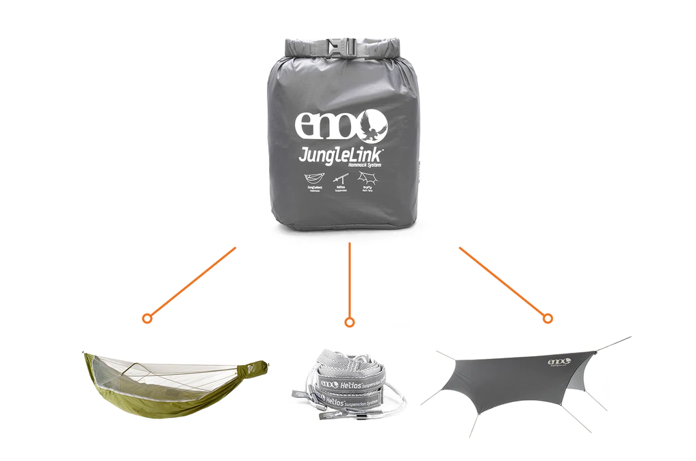 Eno JungleLink Hammock System - Lightweight Portable Camping Hammock with Tree Straps - Perfect for Backpacking, Hiking & Outdoor Adventures