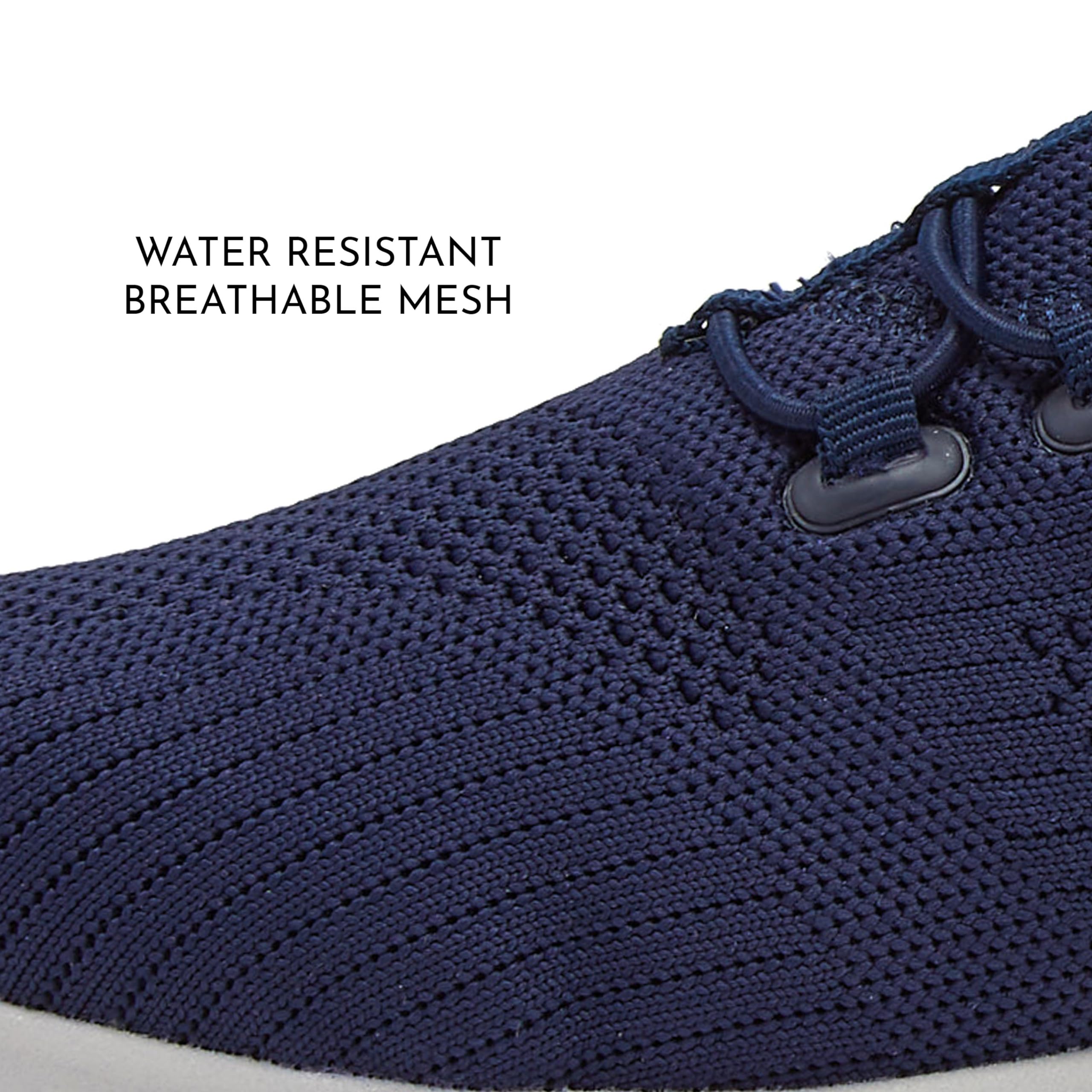 **Avia Women's Anchor Mesh Slip-On Sneakers - Non-Slip, Water Resistant & Comfortable for Food Service, Restaurant & Work (Black/Navy/White) - Perfect for Waitresses, Nurses & Chefs**