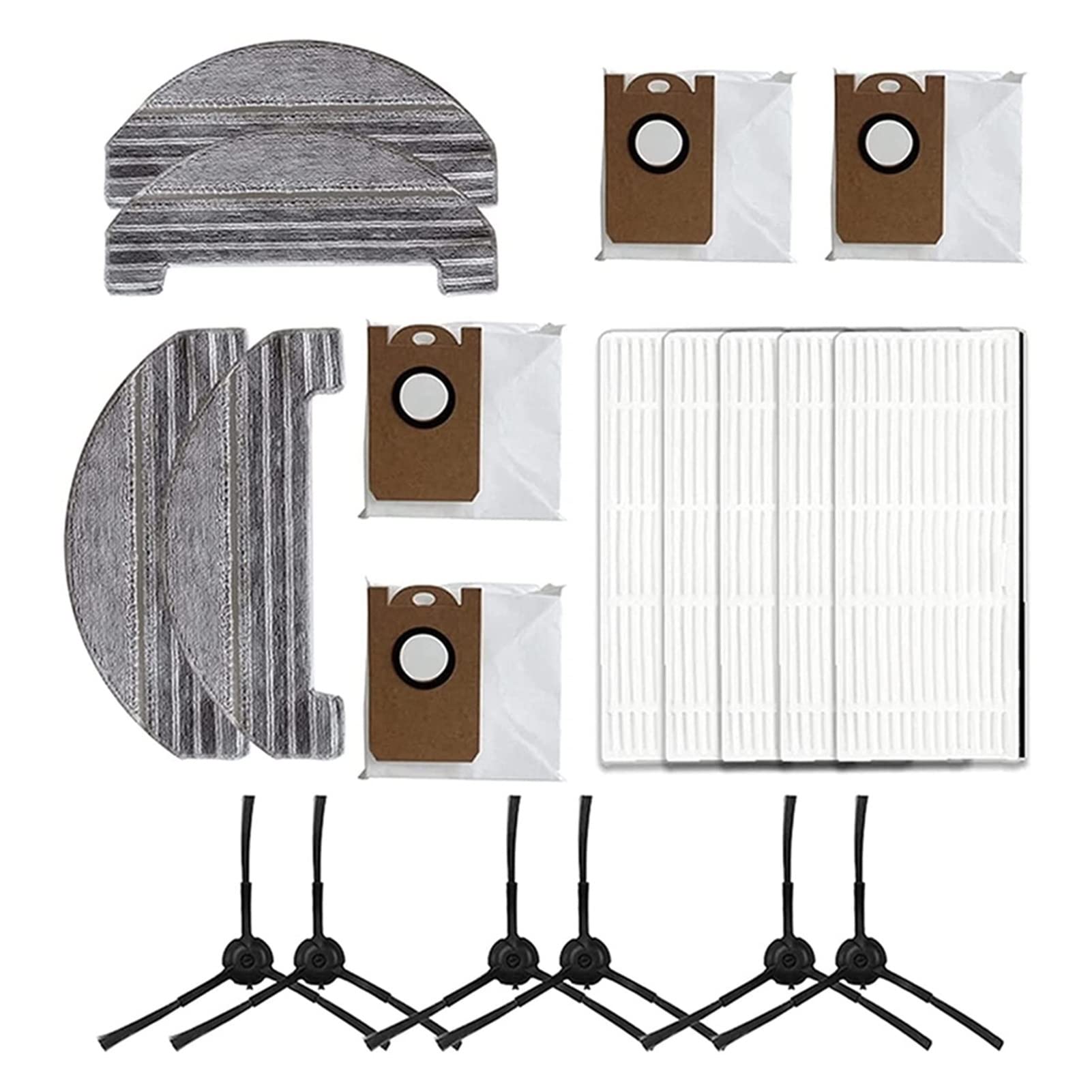 VIGANAN Vacuum Cleaner Side Brushes - 18 Pcs Replacement Brushes Compatible with Proscenic M8 Pro Robot Vacuum | Dust Cleaning Cloth & Household Cleaning Accessories | Perfect for Hardwood Floors & Pet Hair Removal