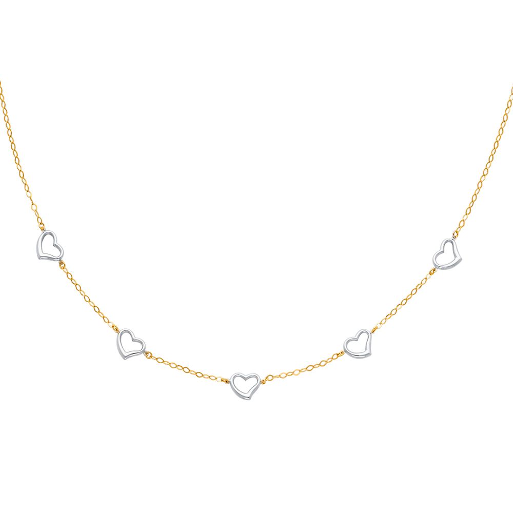 Gold Open Heart Necklace NK0023 - Elegant Dainty Jewelry for Women, Perfect Gift for Valentine's Day, Anniversary & Special Occasions