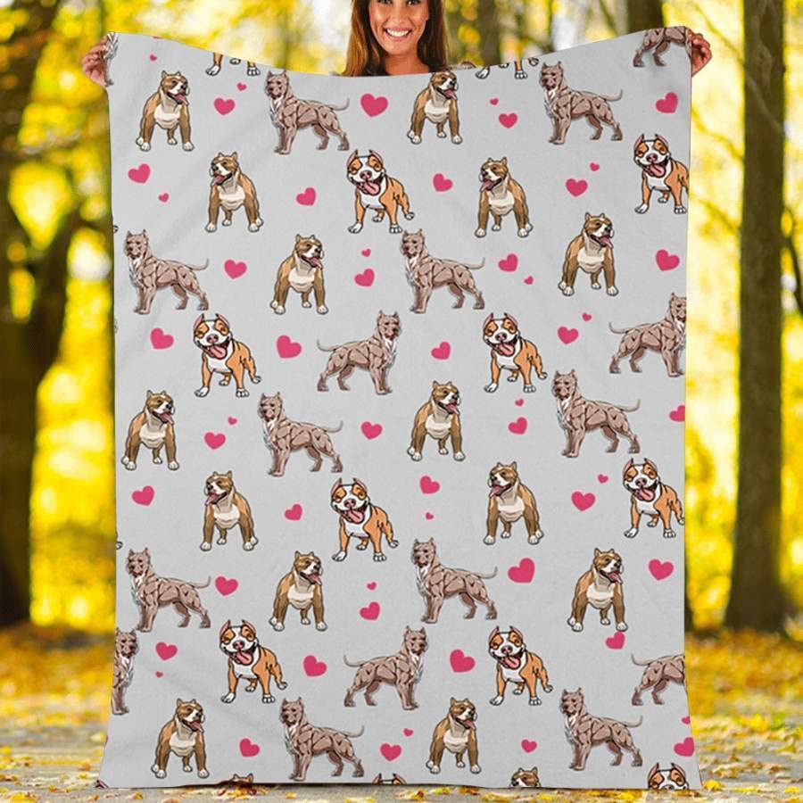 Pitbull Dog Christmas Fleece Blanket - Soft Sherpa Cozy Throw for Dogs - Perfect Gift for Dog Moms, Dads & Pet Lovers - Ideal for Bed, Sofa, Couch & Winter Snuggling