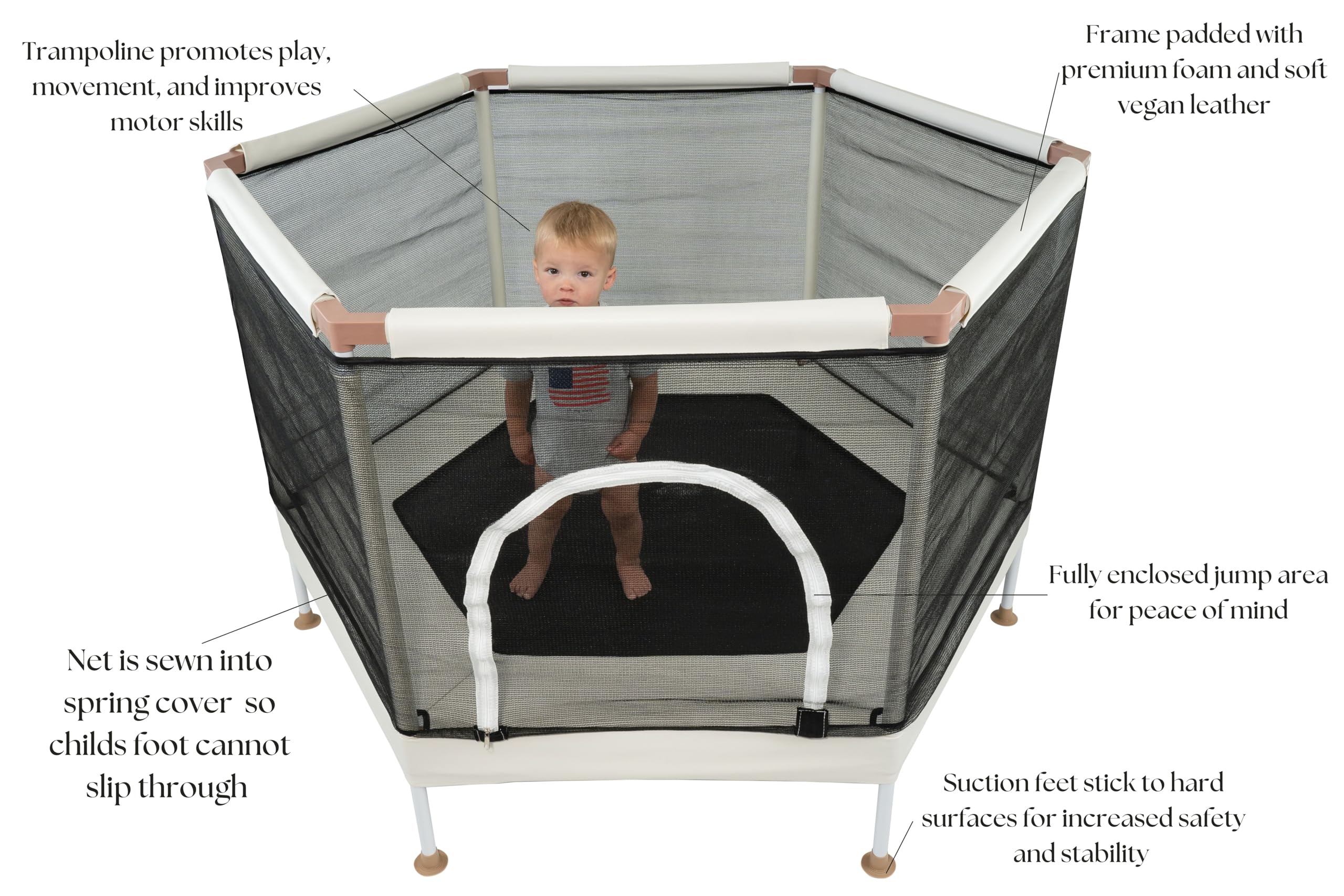 Best Kids Trampoline with Safety Net & Basketball Hoop - 220lb Capacity Indoor/Outdoor Toddler Trampoline for Boys & Girls | Ultra Safe No-Gap Design | Perfect Birthday Gift for Backyard, Playroom & Outdoor Fun