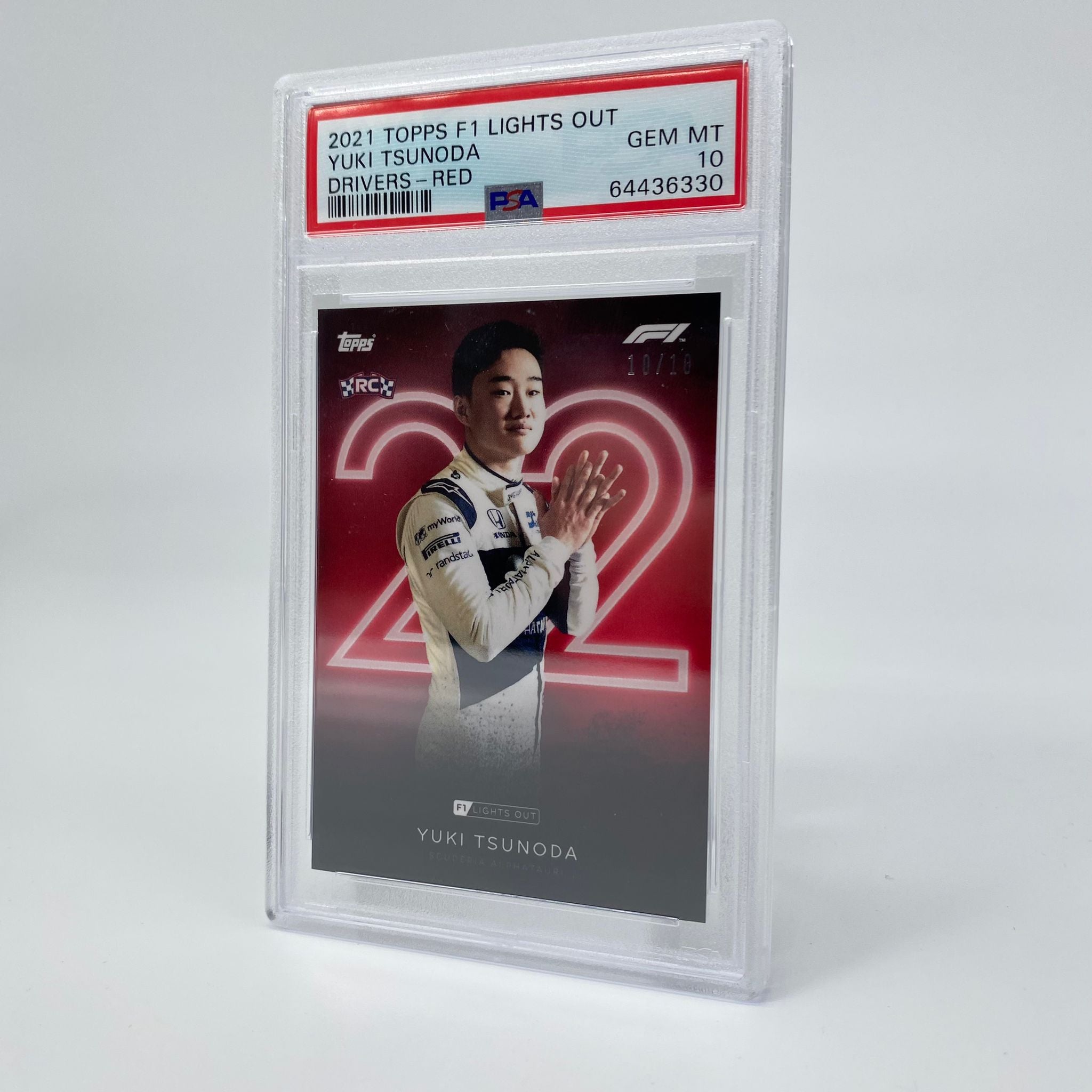 PSA 10 Yuki Tsunoda 2021 F1 Rookie Card Red Parallel - Limited Edition Collectible for Formula 1 Fans, Racing Memorabilia, Sports Card Investment & Display