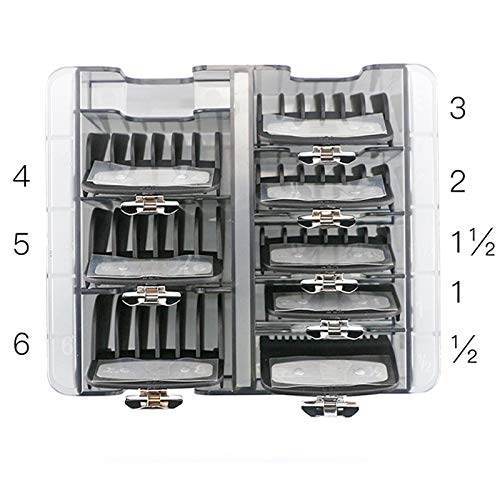 8-Piece Hair Clipper Trimmer Guide Comb Set with Grid Base Storage Box - Professional Barber Tools for Precision Hair Cutting & Styling (Perfect for Salon, Home Grooming & Travel)