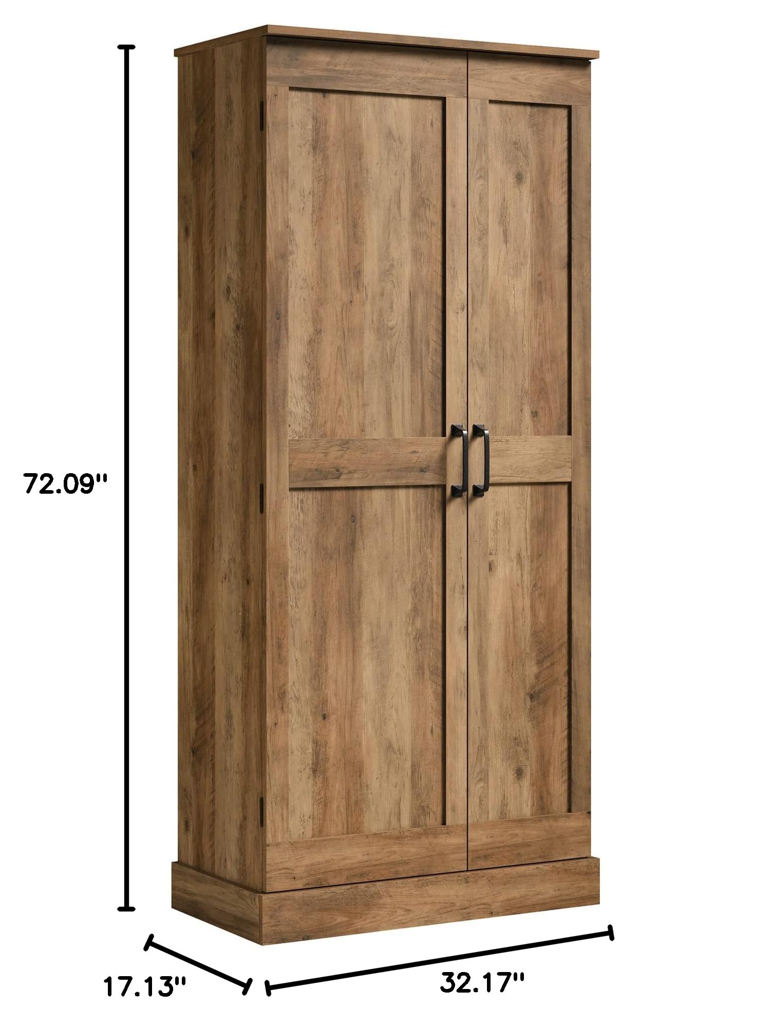 Sauder 2-Door Swing Out Storage Cabinet - Pantry Organizer with Rural Pine Finish | Kitchen, Bathroom & Garage Storage Solution