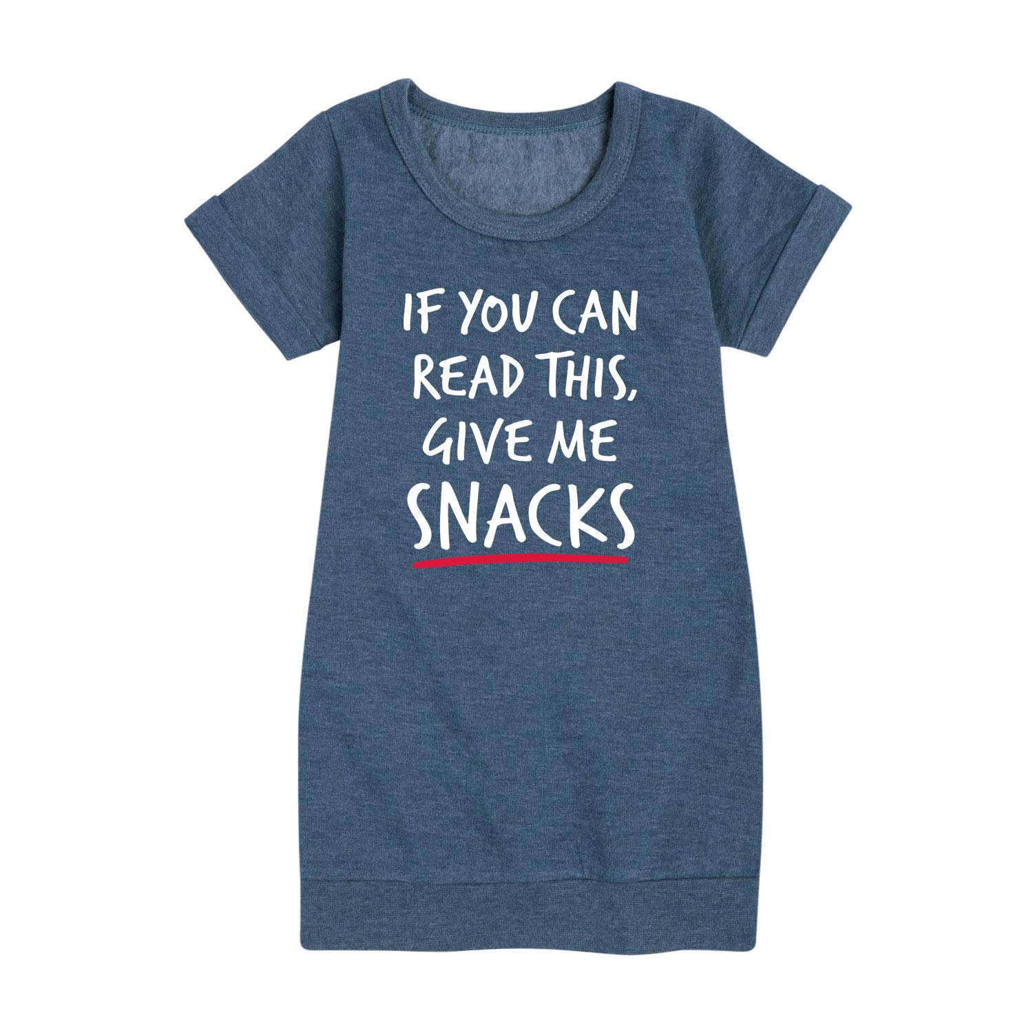 Funny Toddler & Youth Fleece Dress - 'Instant Message: If You Can Read This Give Me Snacks' - Soft & Cozy Kids Outfit for Playdates, School & Family Photos