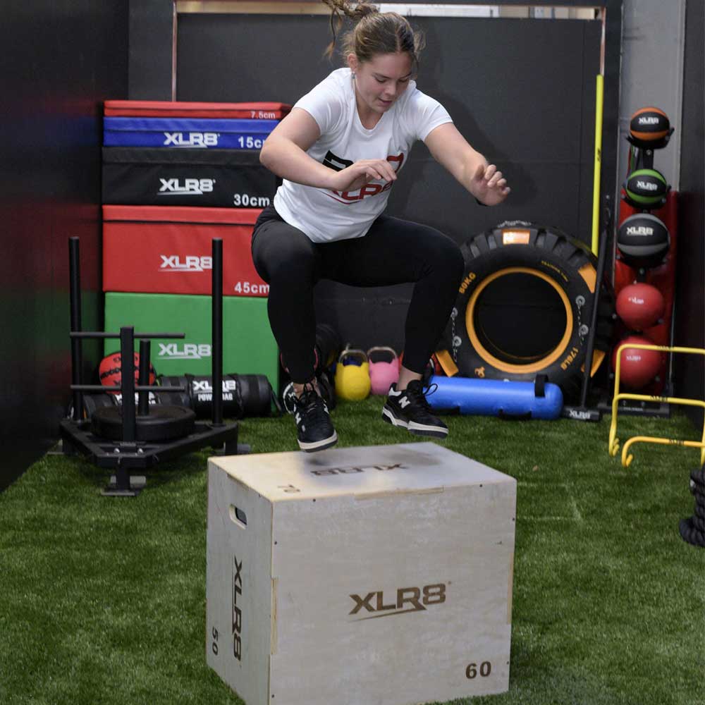 XLR8 3-in-1 Wooden Plyo Box for CrossFit, Home Gym & Functional Training - Adjustable Jump Box for Strength & Conditioning Workouts