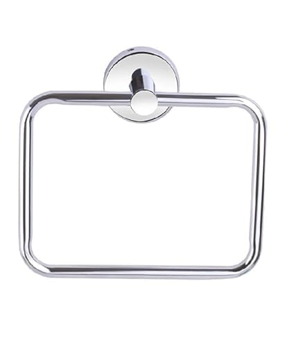 Stainless Steel Square Towel Ring Holder - Self Adhesive Bathroom & Kitchen Hanger for Towels, Napkins - Perfect for Sink, Wash Basin, Vanity (1-Pack) - Ideal for Modern Bathrooms, Kitchens & Laundry Rooms