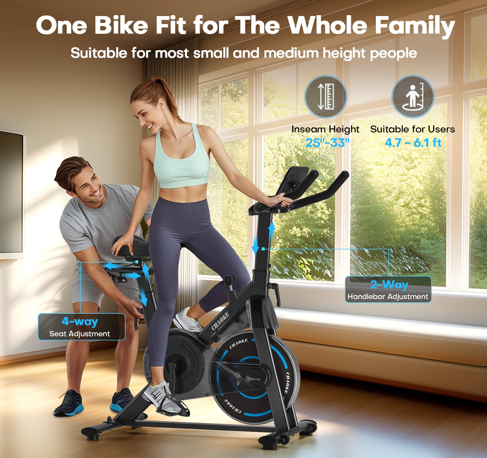 Best Magnetic Resistance Exercise Bike for Home - Silent Belt Drive Indoor Cycling Bike with 350lbs Weight Capacity, LCD Monitor & Tablet Holder - Perfect for Home Gym, Cardio Workouts & Fitness Training