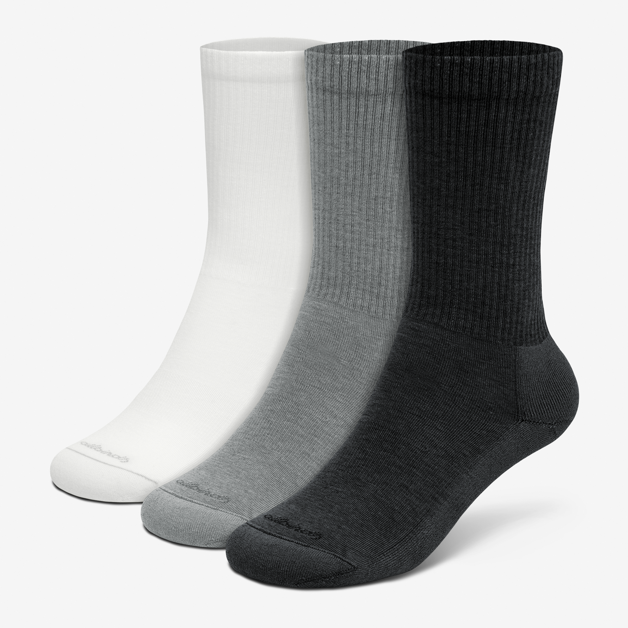Anytime Crew Socks 3-Pack - Blizzard/Medium Grey/Natural Black - Comfortable Casual Socks for Men & Women - Perfect for Daily Wear, Workouts, and Outdoor Activities