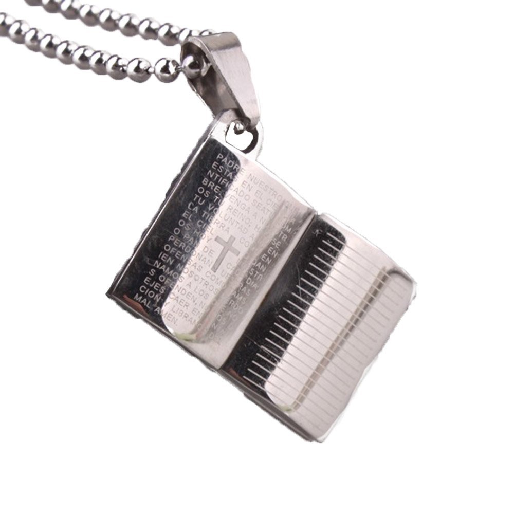 Army Dog Tag Necklace with Cross Bible Pendant - Free Engraving for Gifts