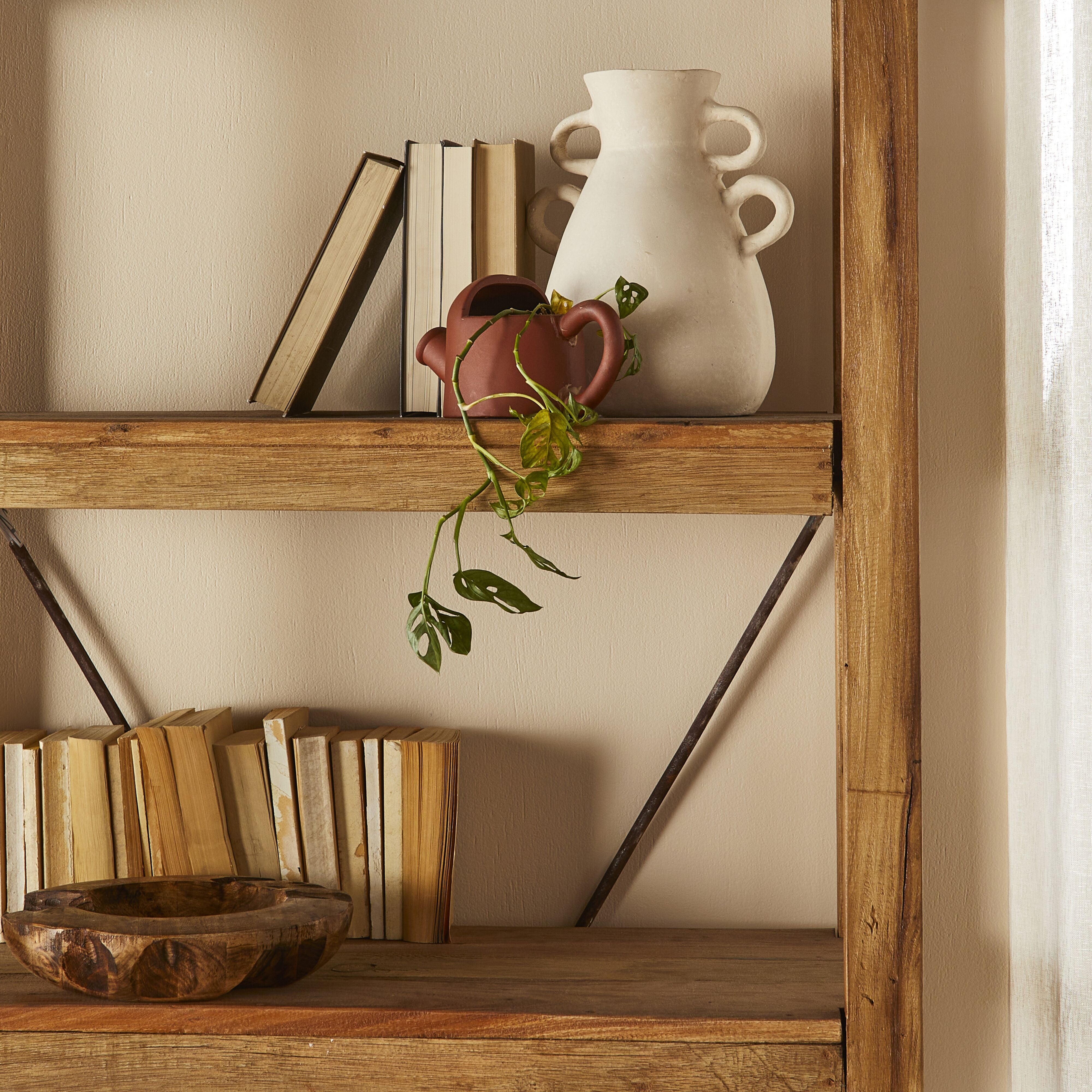 Reclaimed Wood Barndo Bookcase - 90 x 200 x 39cm Rustic Bookshelf for Living Room, Home Office & Farmhouse Decor