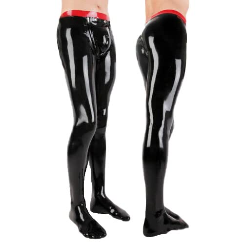 Men's Latex Rubber Pants with Socks - Skinny Bikini Style with Crotch Opening for Fashion, Clubwear & Cosplay | Perfect for Fetish Parties, Nightclubs & Costume Events