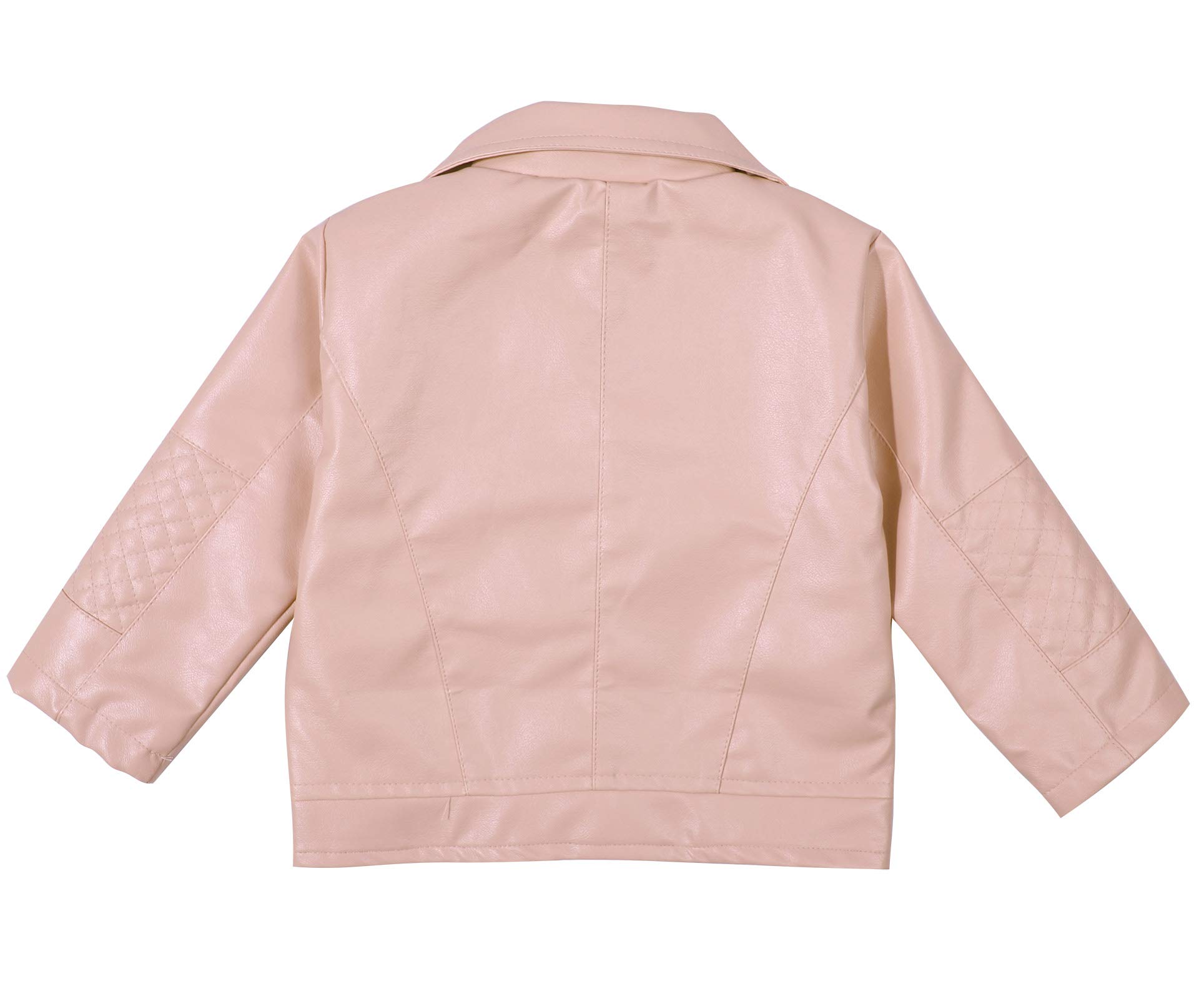 UNIQUEONE Baby Boys & Girls PU Faux Leather Jacket - Stylish Lapel Design with Diagonal Zipper for Spring & Autumn Outerwear | Perfect for School, Playdates & Family Outings