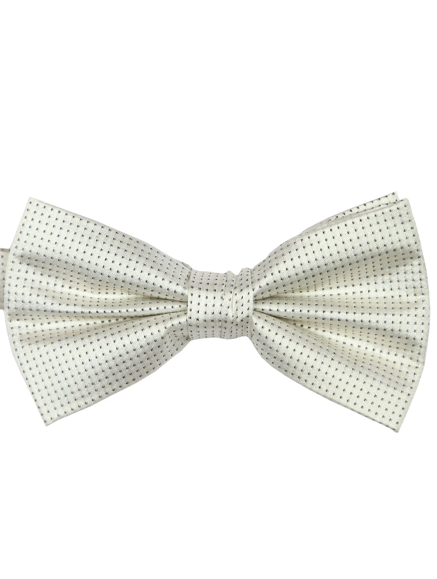 DÉCLIC Classic Microdot Bow Tie - Elegant White Bowtie for Men & Women | Perfect for Weddings, Prom, Formal Events & Special Occasions