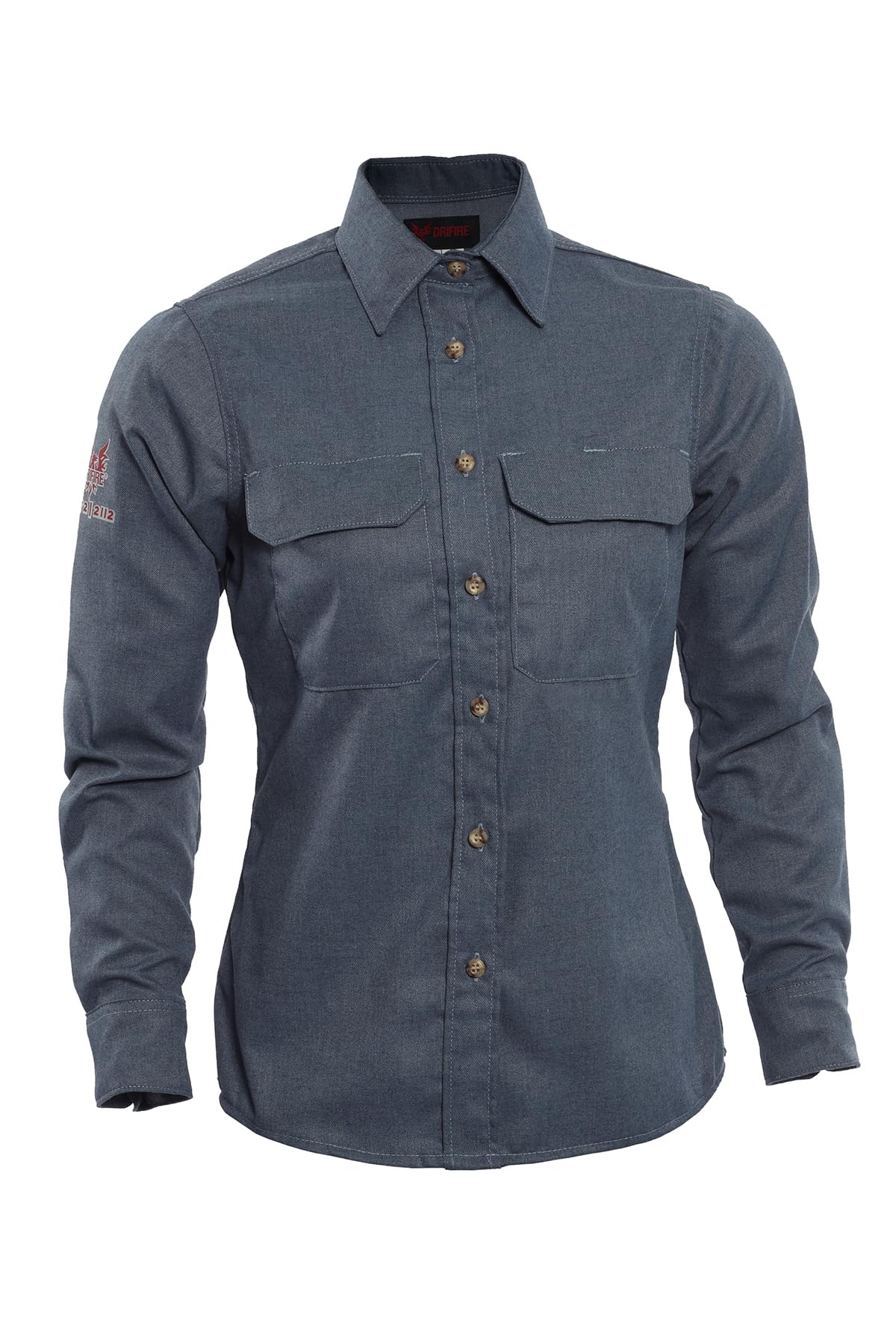 DRIFIRE Women's Standard Work Shirts - Light Blue 2X-Large | Comfortable Durable Button-Down Shirt for Construction, Landscaping & Outdoor Jobs | OSHA Compliant Workwear